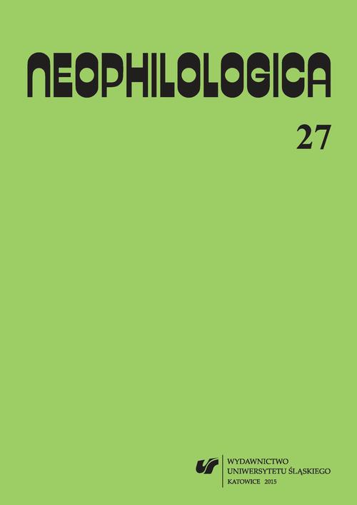 Okładka książki o tytule: „Neophilologica” 2015. Vol. 27: La perception en langue et en discours