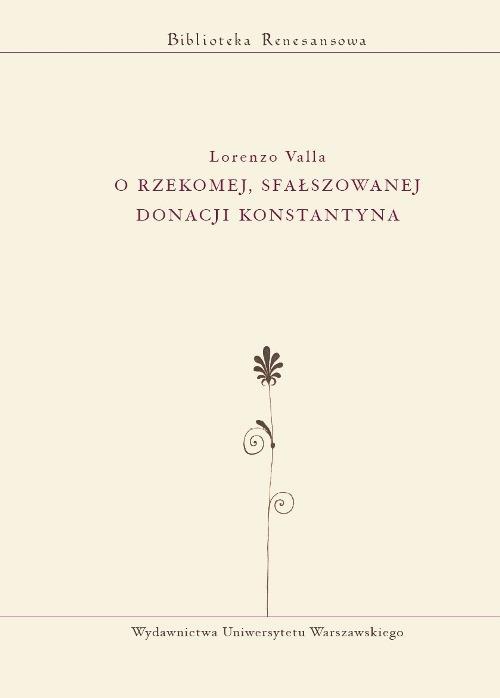 Обкладинка книги з назвою:O rzekomej, sfałszowanej donacji Konstantyna