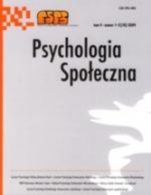 Okładka książki o tytule: Psychologia Społeczna nr 1-2(10)/2009