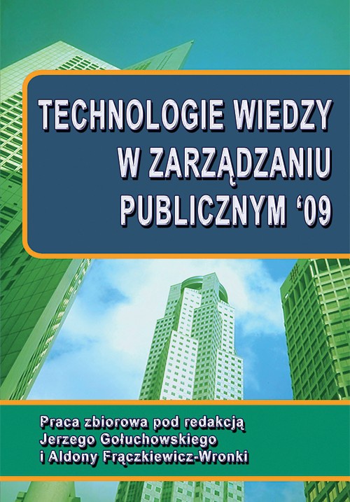 Okładka książki o tytule: Technologie wiedzy w zarządzaniu publicznym '09