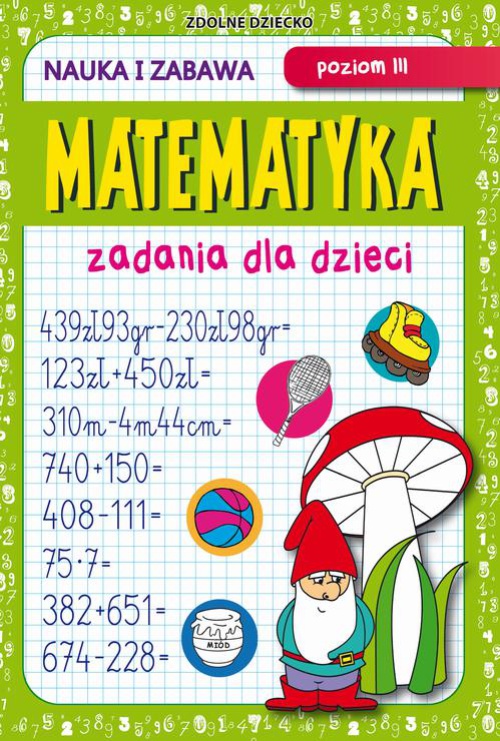Okładka książki o tytule: Matematyka. Zadania dla dzieci. Poziom III