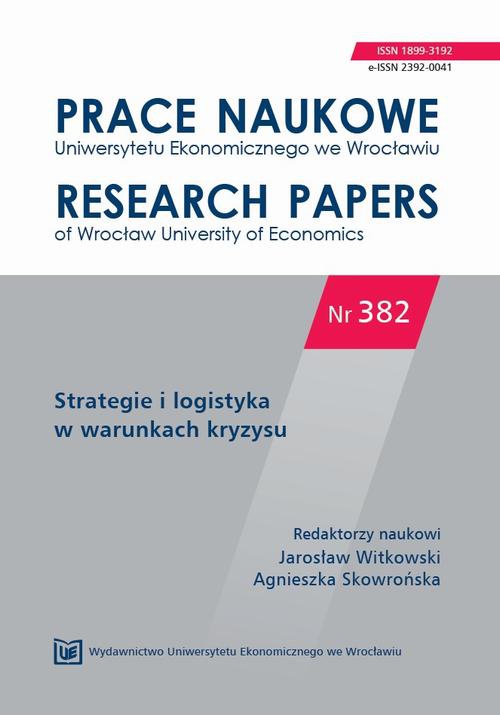 The cover of the book titled: Strategie i logistyka w warunkach kryzysu. PN 382