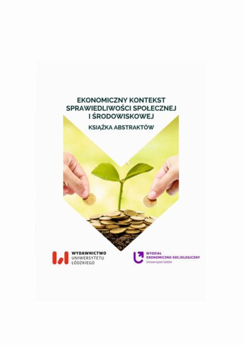 Обложка книги под заглавием:Ekonomiczny kontekst sprawiedliwości społecznej i środowiskowej