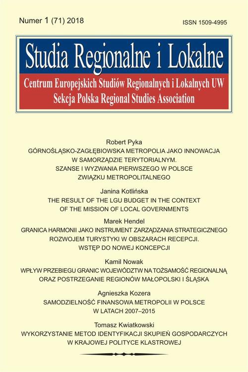 The cover of the book titled: Studia Regionalne i Lokalne nr 1(71)/2018