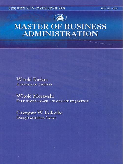 Okładka książki o tytule: Master of Business Administration - 2008 - 5