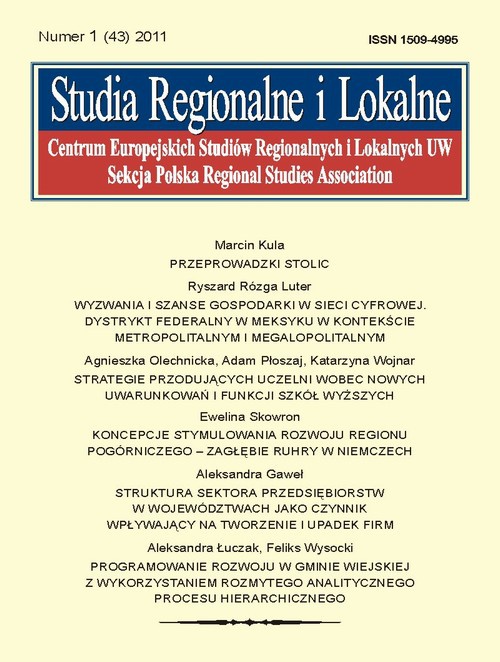 Обложка книги под заглавием:Studia Regionalne i Lokalne nr 1(43)/2011