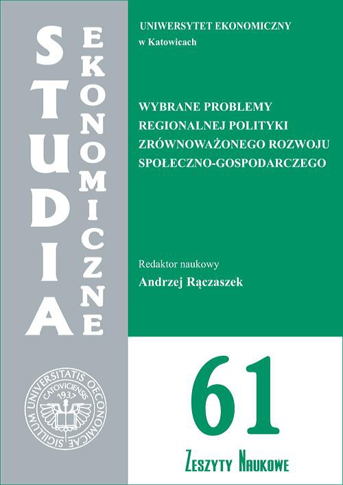 Okładka książki o tytule: Wybrane problemy regionalnej polityki zrównoważonego rozwoju społeczno-gospodarczego. SE 61