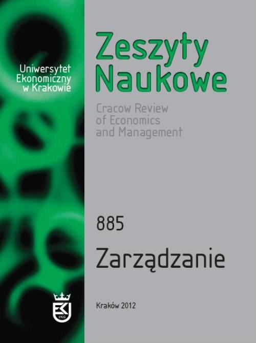 Okładka książki o tytule: Zeszyty Naukowe Uniwersytetu Ekonomicznego w Krakowie, nr 885. Zarządzanie