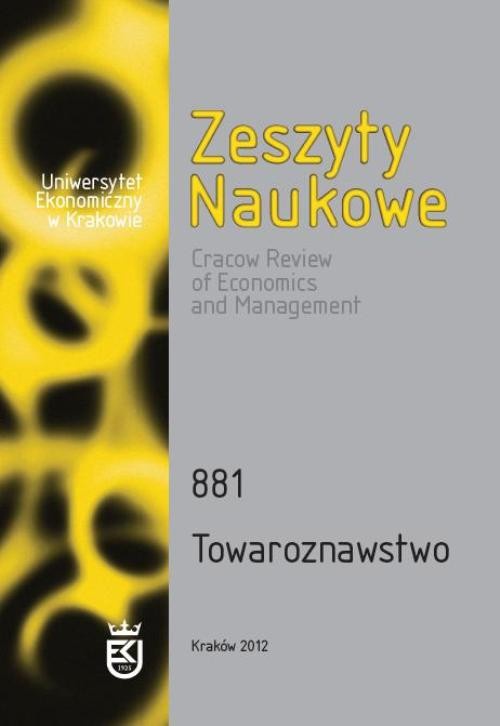 The cover of the book titled: Zeszyty Naukowe Uniwersytetu Ekonomicznego w Krakowie, nr 881. Towaroznawstwo