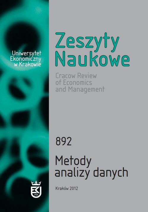 Okładka książki o tytule: Zeszyty Naukowe Uniwersytetu Ekonomicznego w Krakowie, nr 892. Metody analizy danych