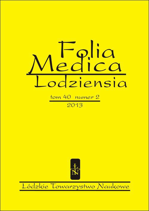 Обложка книги под заглавием:Folia Medica Lodziensia t. 40 z. 2/2013