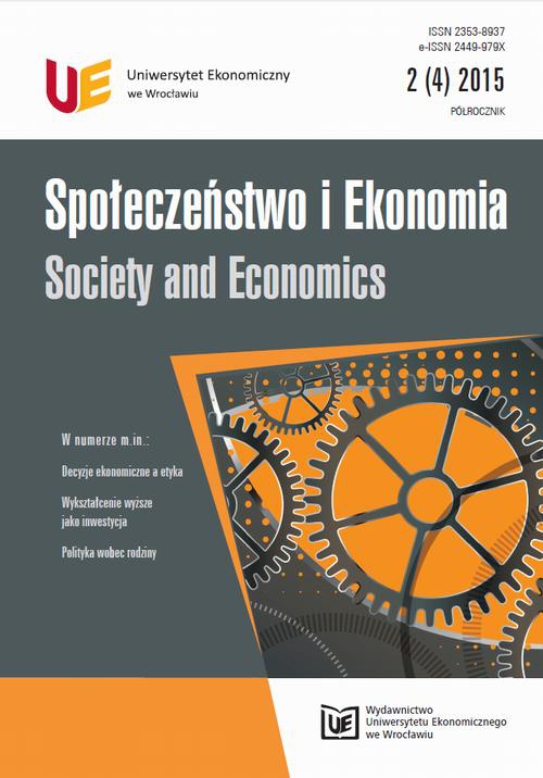 Okładka książki o tytule: Społeczeństwo i Ekonomia 2015, nr 2(4)