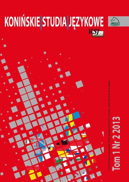 Обложка книги под заглавием:Konińskie Studia Językowe Tom 1 Nr 2 2013