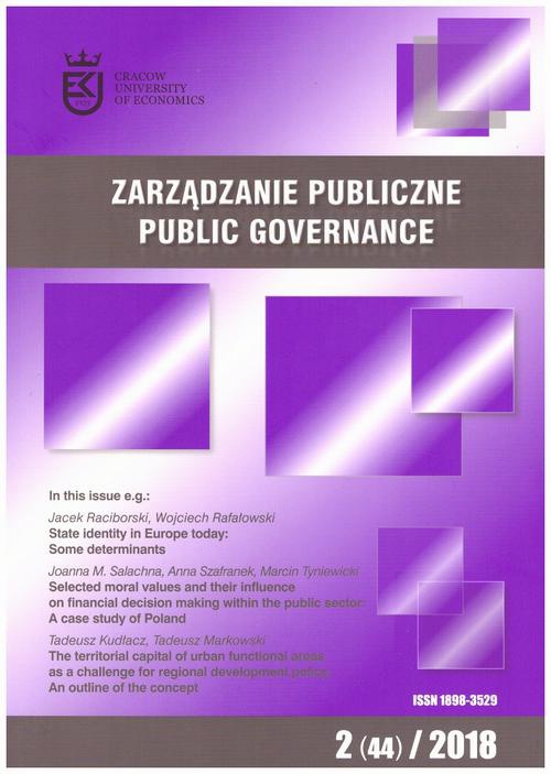 Обложка книги под заглавием:Zarządzanie Publiczne nr 2(44)/2018