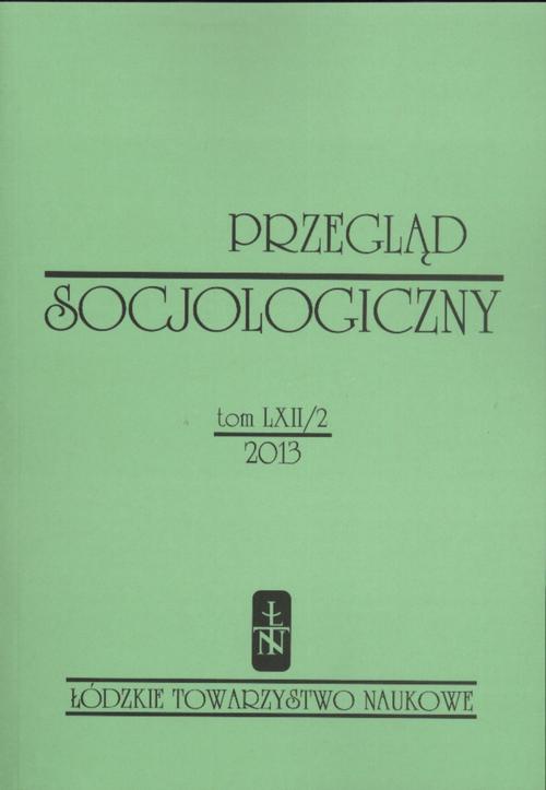Okładka książki o tytule: Przegląd Socjologiczny t. 62 z. 2/2013