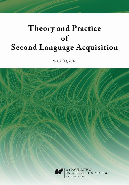 Okładka książki o tytule: „Theory and Practice of Second Language Acquisition” 2016. Vol. 2 (1)