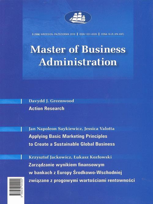 Обложка книги под заглавием:Master of Business Administration - 2010 - 5