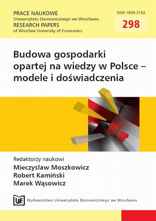 Okładka książki o tytule: Budowa gospodarki opartej na wiedzy w Polsce - modele i doświadczenia. PN 298