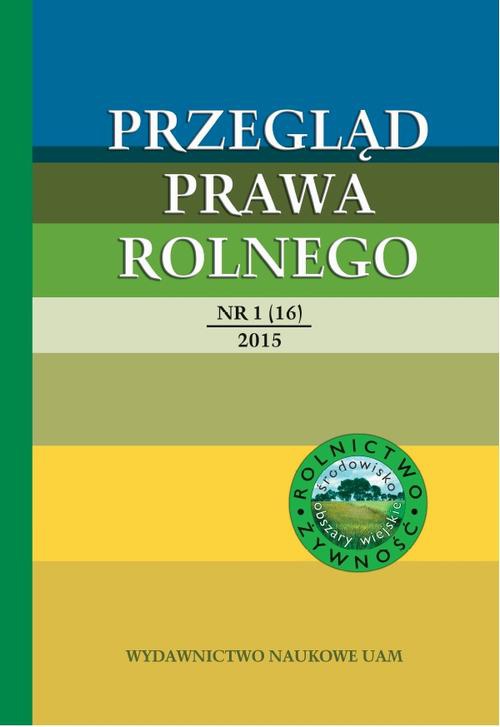 Обкладинка книги з назвою:Przegląd Prawa Rolnego 1(16) 2015