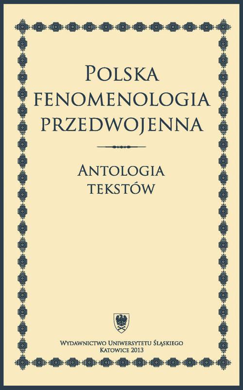 Okładka książki o tytule: Polska fenomenologia przedwojenna