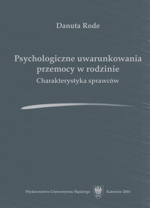 Обложка книги под заглавием:Psychologiczne uwarunkowania przemocy w rodzinie