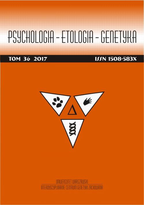 Okładka książki o tytule: Psychologia-Etologia-Genetyka nr 36/2017