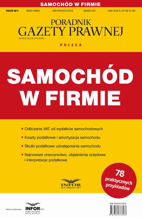 The cover of the book titled: Samochód w firmie