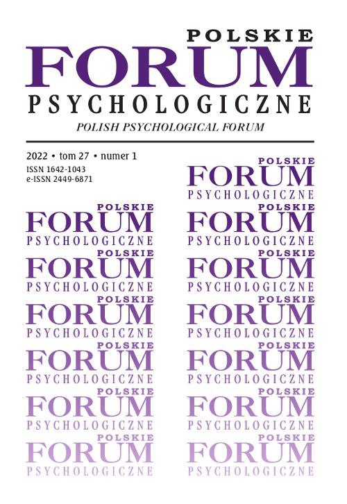 Обложка книги под заглавием:Polskie Forum Psychologiczne, tom 27 numer 1