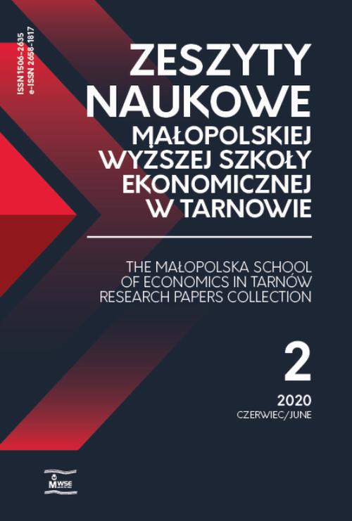Okładka książki o tytule: Zeszyty Naukowe Małopolskiej Wyższej Szkoły Ekonomicznej w Tarnowie 2/2020