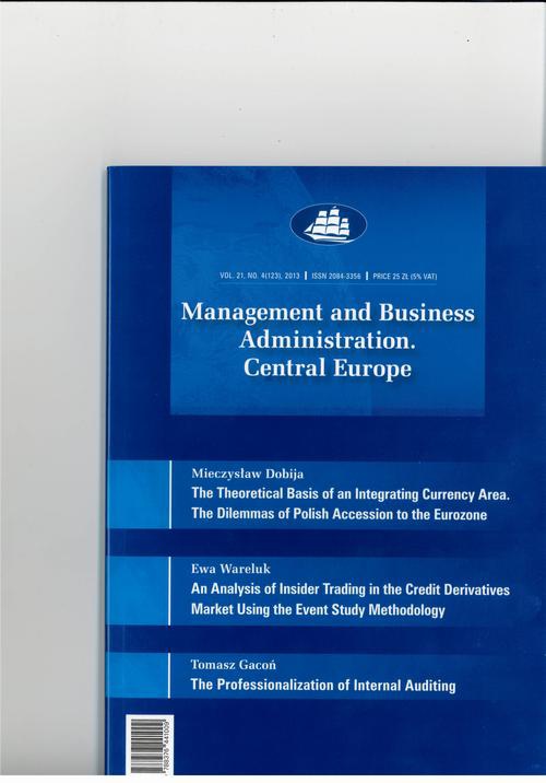 Okładka książki o tytule: Management and Business Administration. Central Europe - 2013 - 4