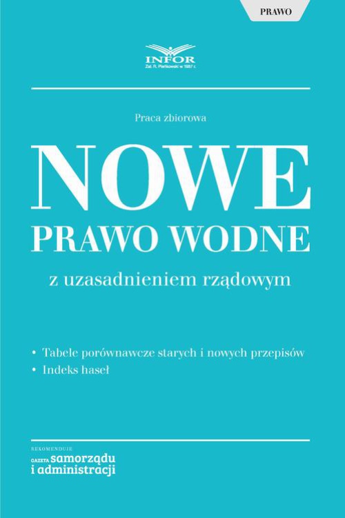Обложка книги под заглавием:Nowe Prawo wodne z uzasadnieniem rządowym