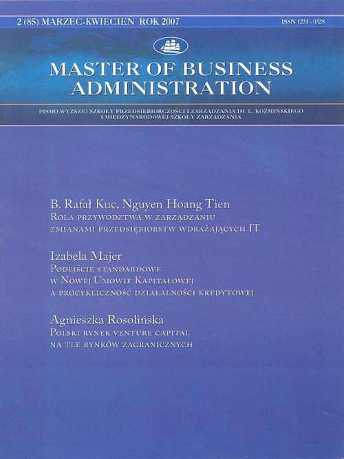 Okładka książki o tytule: Master of Business Administration - 2007 - 2