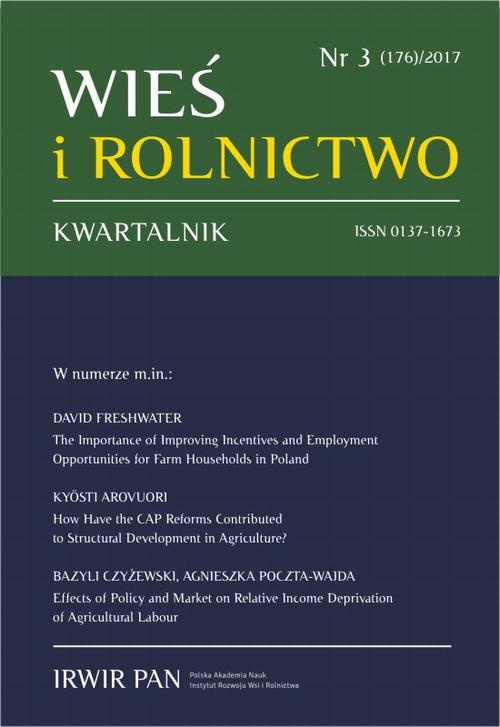 Okładka książki o tytule: Wieś i Rolnictwo nr 3(176)/2017