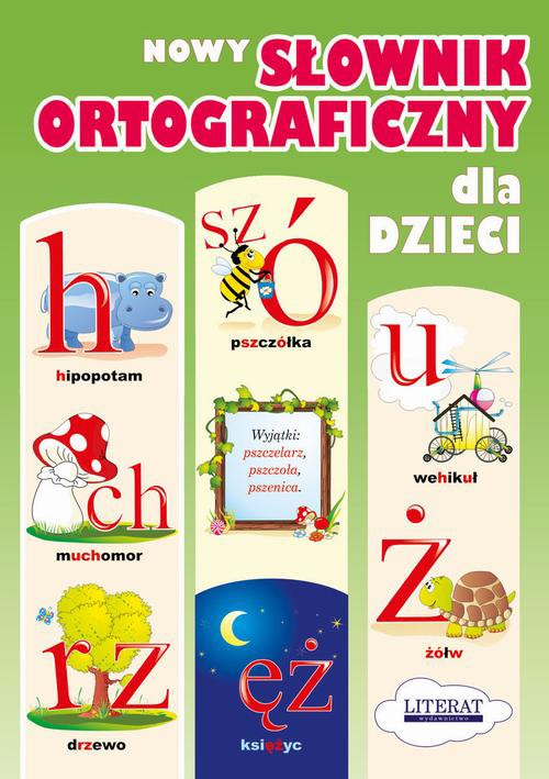 Обложка книги под заглавием:Nowy słownik ortograficzny dla dzieci