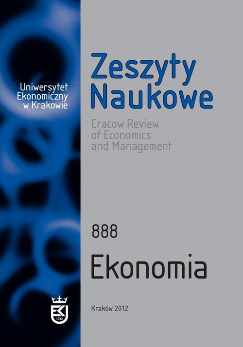 Okładka książki o tytule: Zeszyty Naukowe Uniwersytetu Ekonomicznego w Krakowie, nr 888. Ekonomia