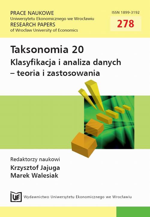 Обкладинка книги з назвою:Taksonomia 20. Klasyfikacja i analiza danych - teoria i zastosowania. PN 278