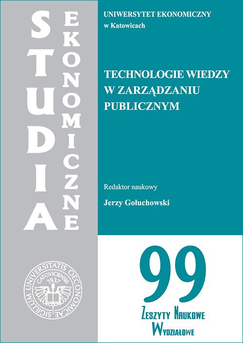 Okładka książki o tytule: Technologie wiedzy w zarządzaniu publicznym. SE 99