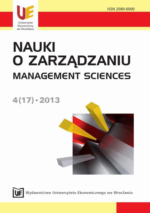The cover of the book titled: Nauki o Zarządzaniu 2013, nr 4(17)