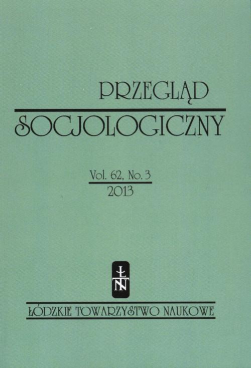 Okładka książki o tytule: Przegląd Socjologiczny t. 62 z. 3/2013
