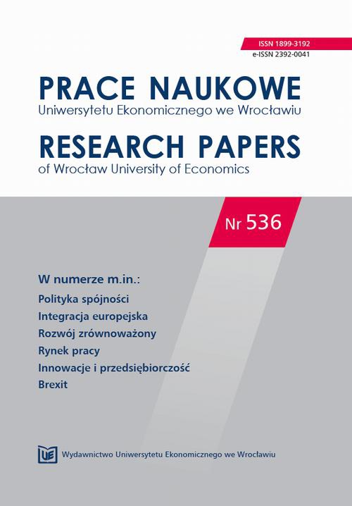 The cover of the book titled: Prace Naukowe Uniwersytetu Ekonomicznego we Wrocławiu nr. 536. Polityka spójności