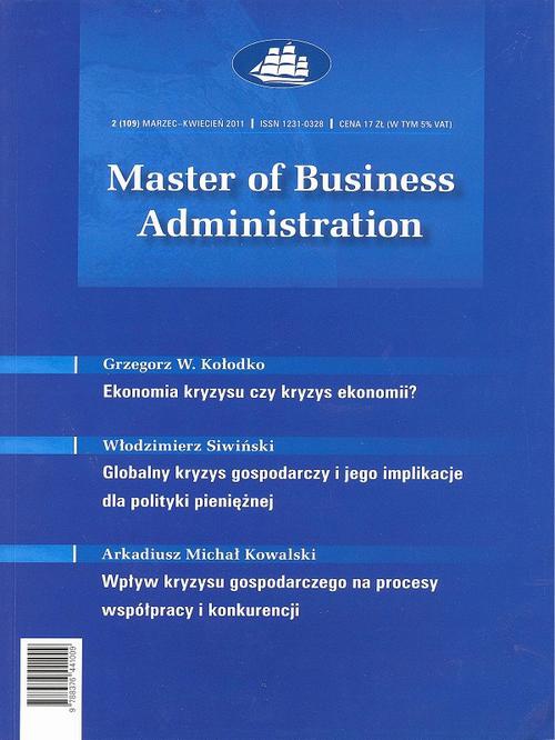 The cover of the book titled: Master of Business Administration - 2011 - 2