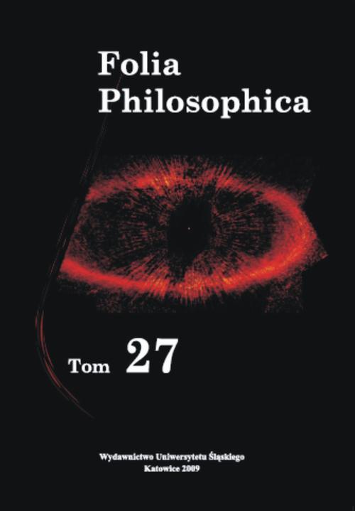 Обложка книги под заглавием:Folia Philosophica. T. 27