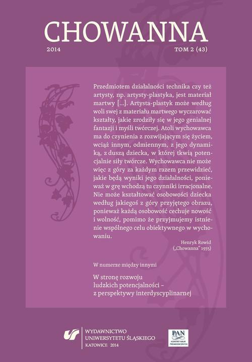 Okładka książki o tytule: „Chowanna” 2014. T. 2 (43): W stronę rozwoju ludzkich potencjalności - z perspektywy interdyscyplinarnej