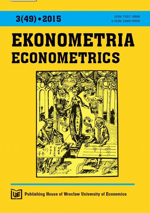Okładka książki o tytule: Ekonometria, nr 3(49) 2015