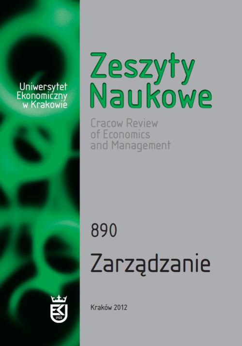 Обложка книги под заглавием:Zeszyty Naukowe Uniwersytetu Ekonomicznego w Krakowie, nr 890. Zarządzanie