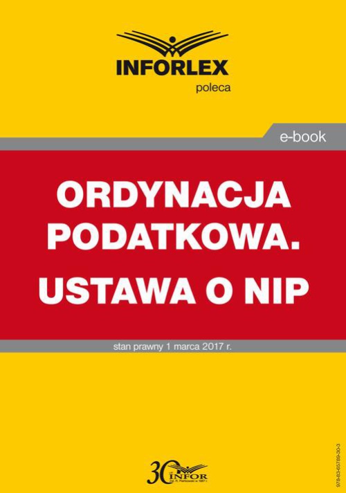 The cover of the book titled: ORDYNACJA PODATKOWA. USTAWA O NIP