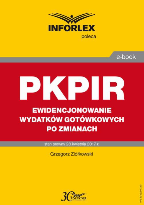 Okładka:PKPIR Ewidencjonowanie wydatków gotówkowych po zmianach 