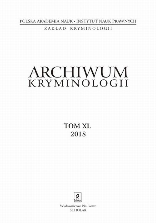 The cover of the book titled: Archiwum Kryminologii tom XL 2018