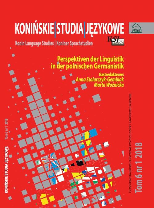 The cover of the book titled: Konińskie Studia Językowe Tom 6 Nr 1 2018