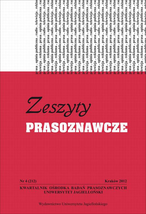 Okładka książki o tytule: Zeszyty Prasoznawcze Nr 4 (212) 2012